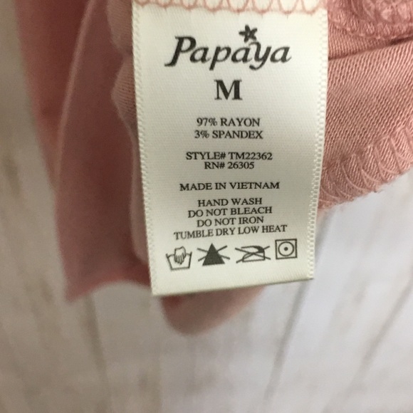 Papaya Sleeveless Peach Top w/ Ruffled V-neck Med - Picture 6 of 7